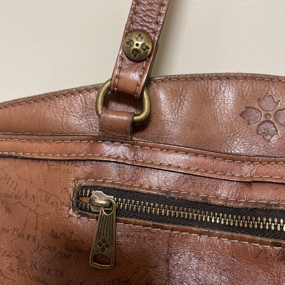 Vintage Patricia Nash Map Signature Design Leather Handbag Purse Shoulder Bag - Picture 9 of 16